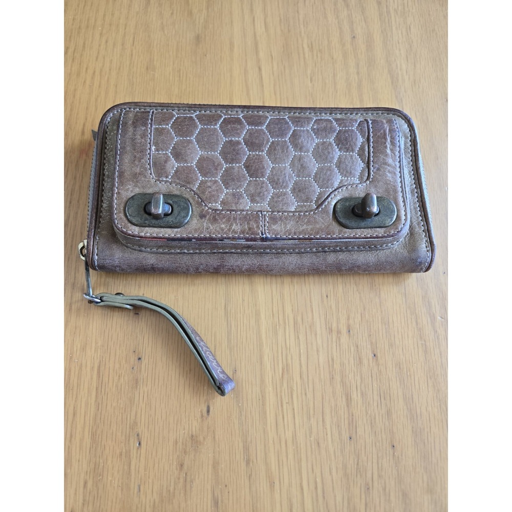 Hayden-Harnett Wallet Paule Marrot Editions Brown Leather Honey Comb France
